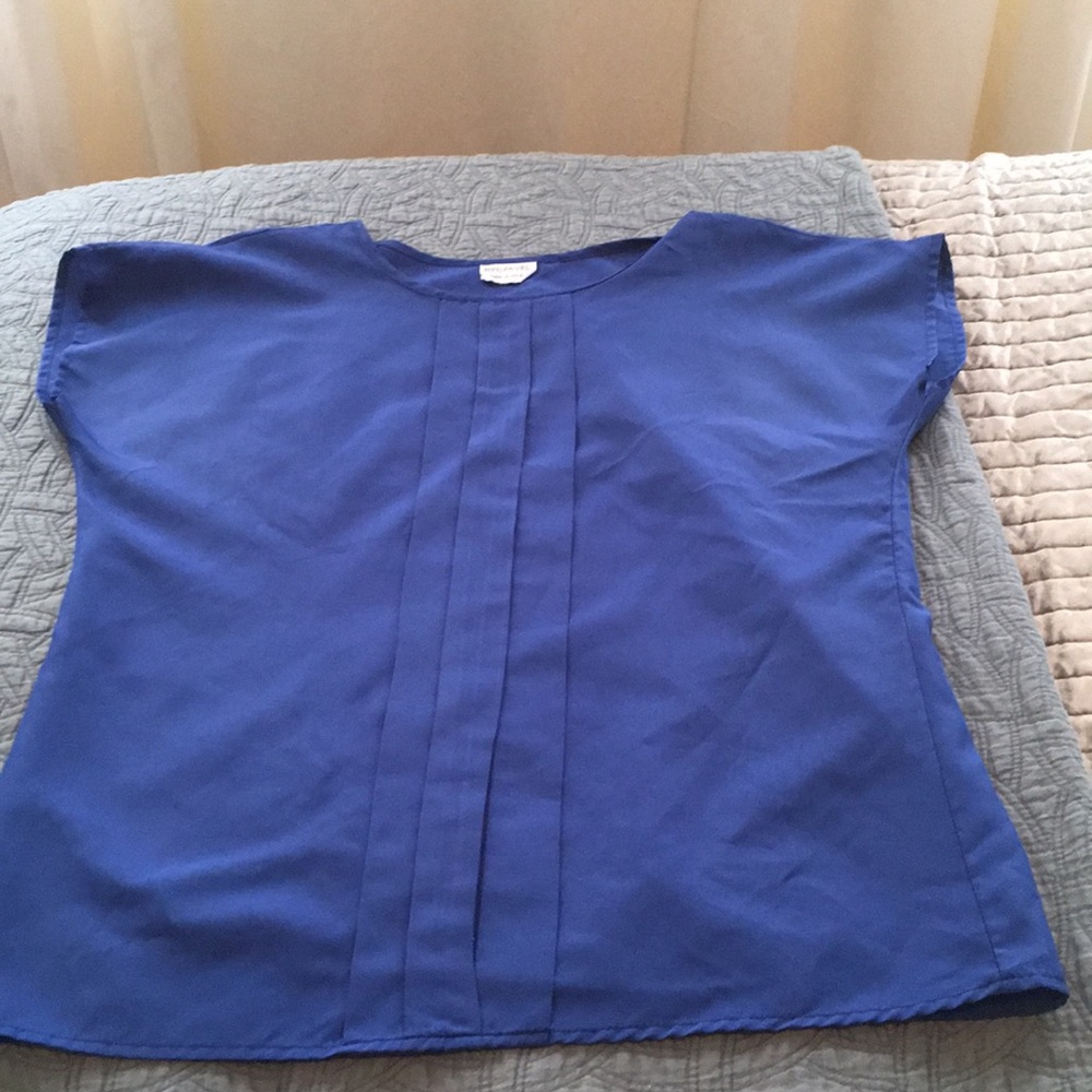 Royal blue short sleeve blouse